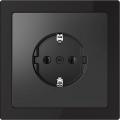 Merten D-Life socket outlet (onyx black frame, anthracite insert)